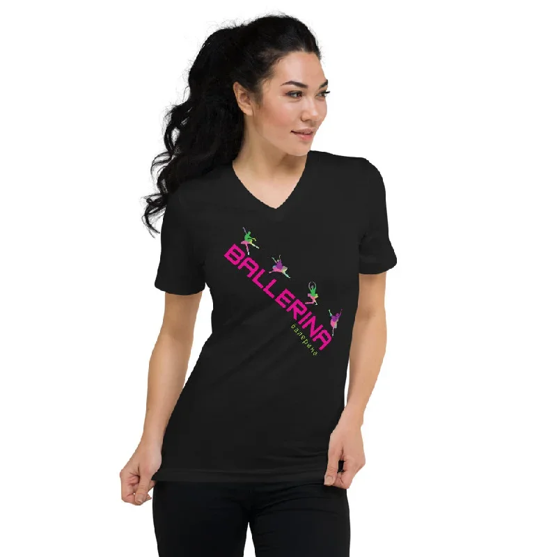 Dual Language Ballerina Short Sleeve V-Neck T-Shirt