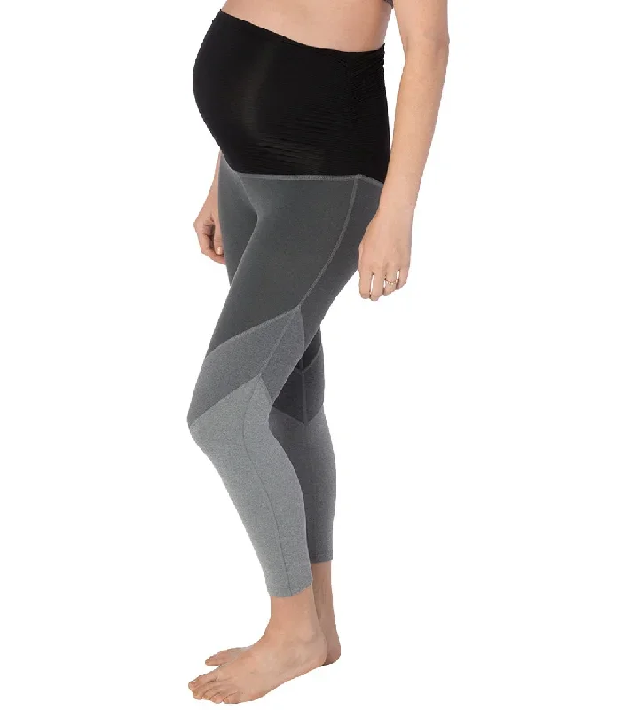 Beyond Yoga Maternity Pieced Angles 7/8 Yoga Leggings Three-Tone