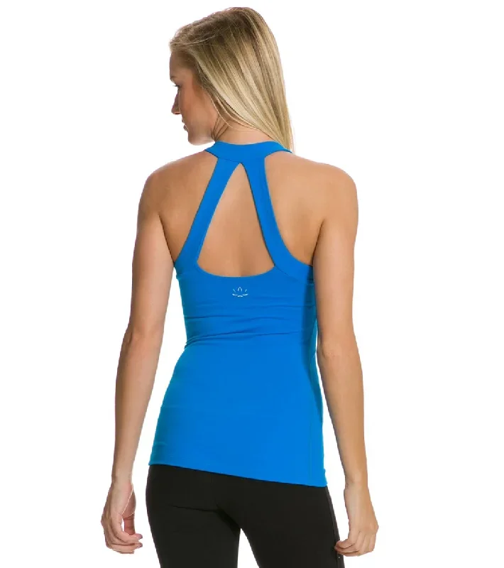 Beyond Yoga Open Back Curved Supplex Tank Deep Sea Blue