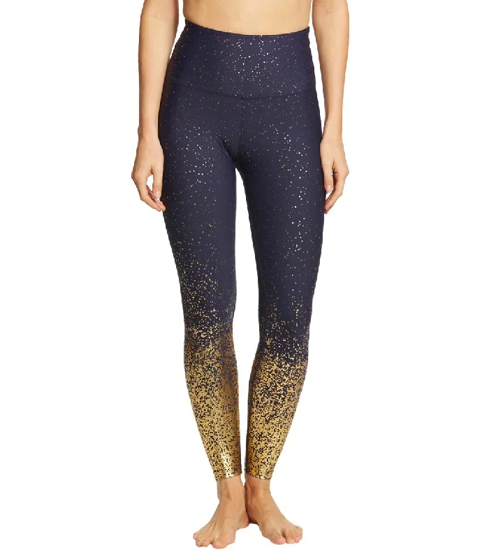 Beyond Yoga Sportflex Alloy Ombre High Waisted Midi Yoga Leggings Navy Gold Speckle