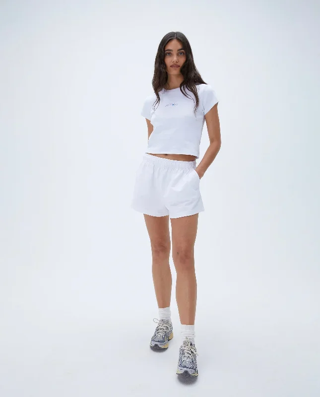 Cotton Jersey Shorts- White