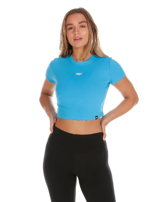 Elite Crop Tee - Electric Blue