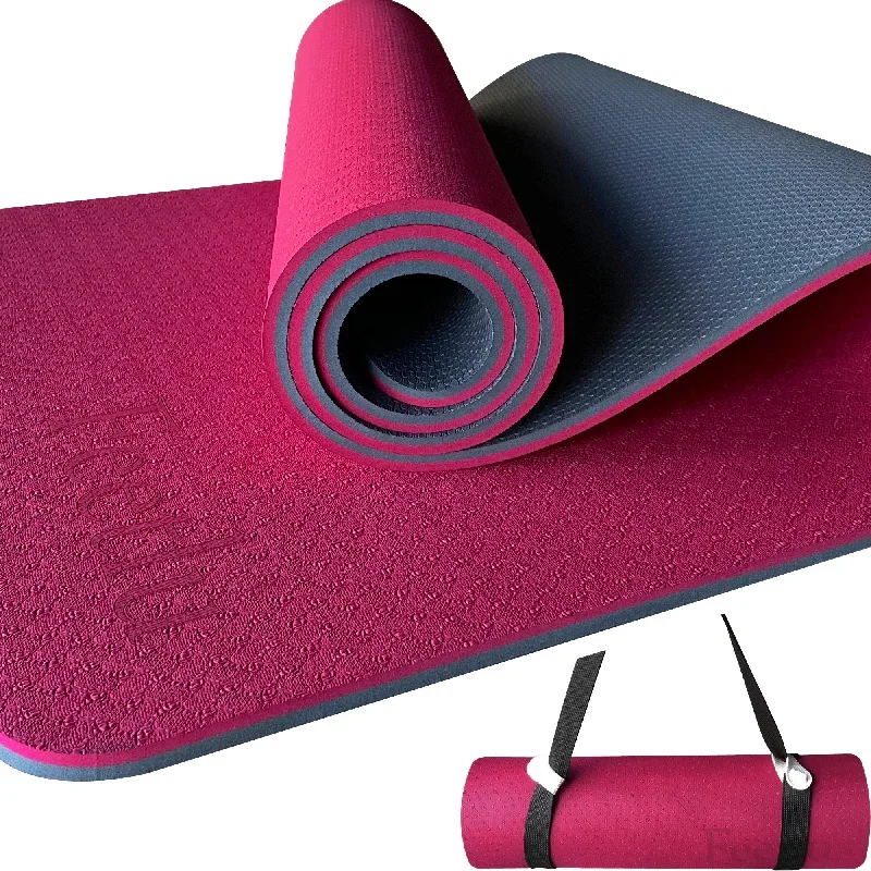 Thick Yoga Mat 10mm (2/5)-Pink/Gray