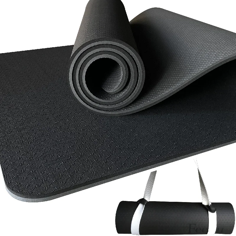 Thick Yoga Mat 10mm (2/5)-Black/Gray