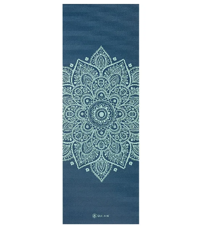 Gaiam 5mm Printed Yoga Mat Indigo Sundial