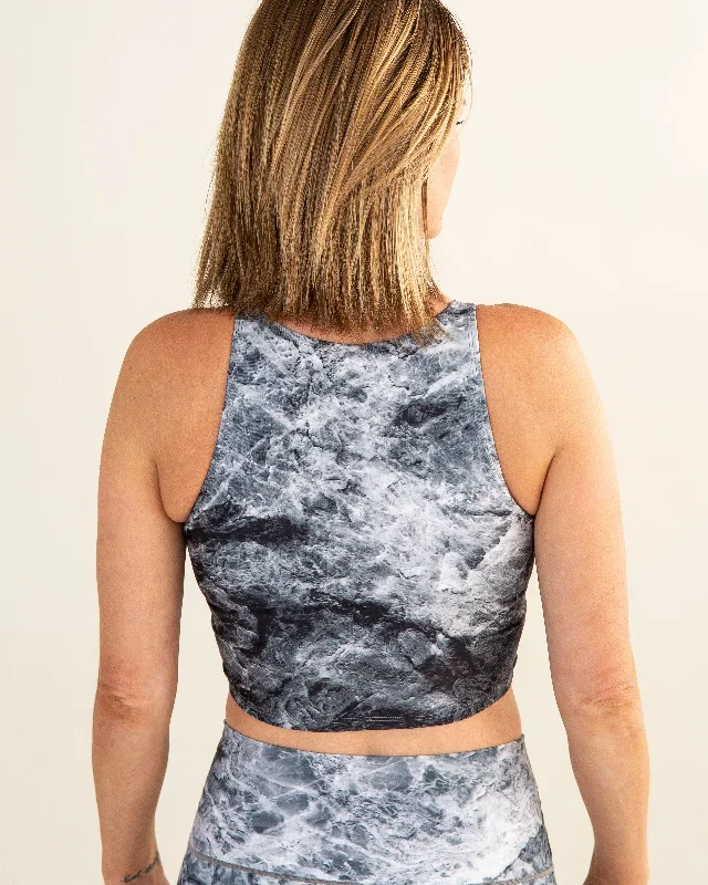 Grey Marble Crop Top