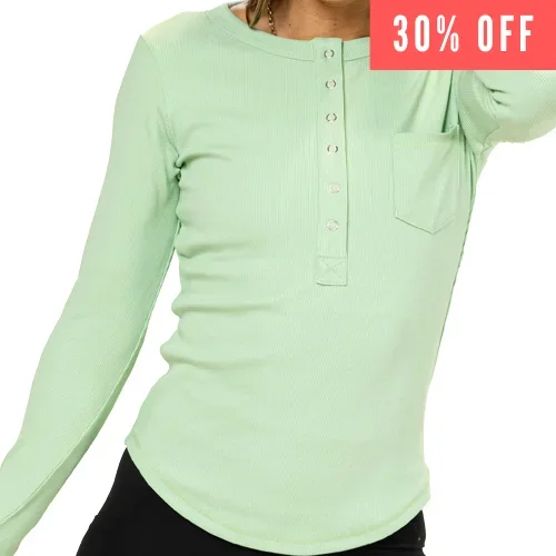 Henley Long Sleeve | Pistachio