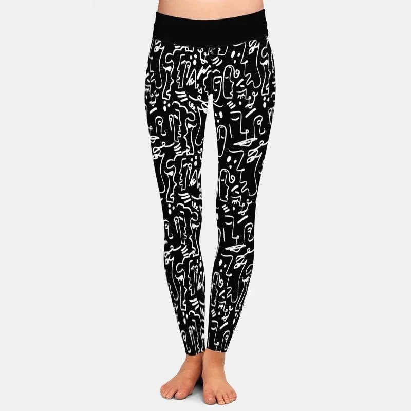 Ladies 3D Abstract Geometry Printed Leggings