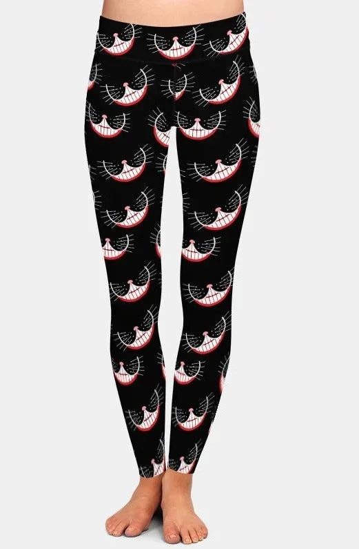 Ladies 3D Cheshire Cat Smile Printed Leggings