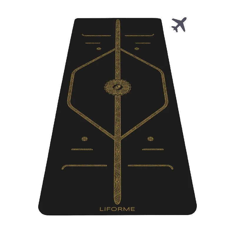 Liforme Black & Gold Travel Yoga Mat