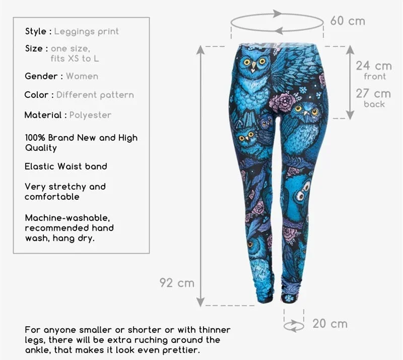 lovely-blue-owl-printed-ladies-fitness-leggings