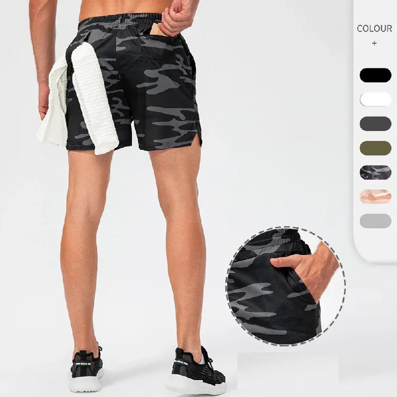 Men's camo Fast Drying Breathable fitness pants with towel button 5 color D13004