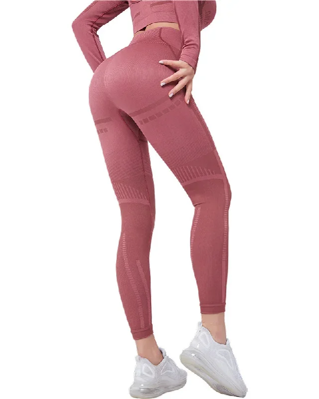 Net Celebrity Hot Selling High-Waist Buttocks Tight-Fitting Running Sports Yoga Fitness Pants Solid Color S-L