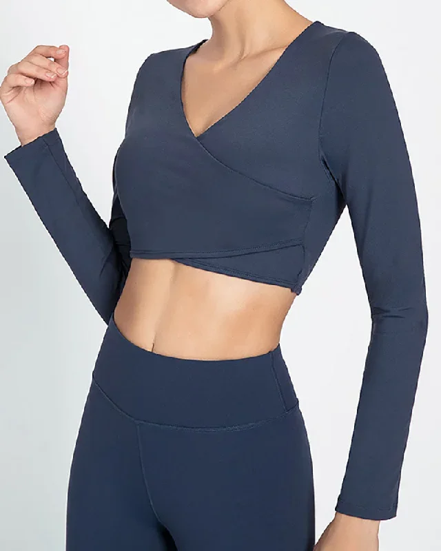 New Fitness High Stretch Long Sleeve Breathable Yoga Top Solid Color S-XL