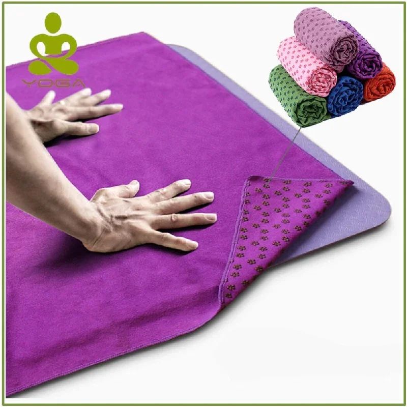 Non Slip Yoga Mat Cover Towel Anti Skid Microfiber Yoga Mat