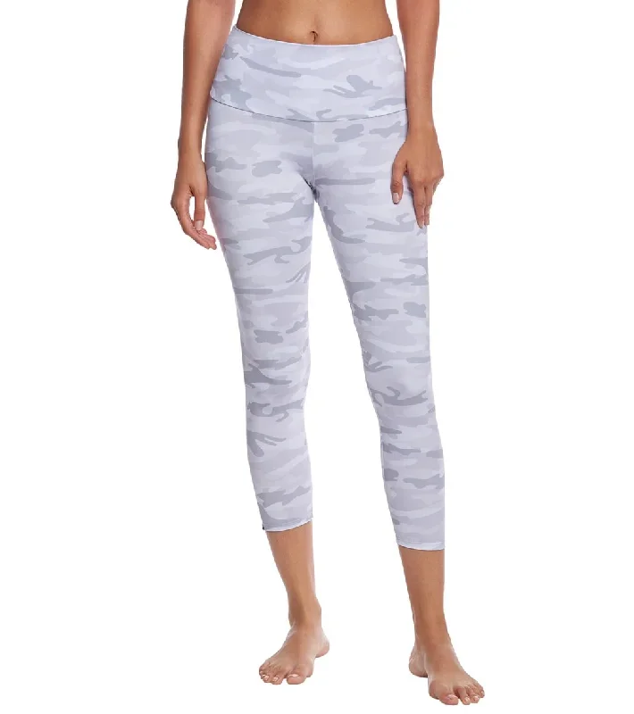 Onzie High Waisted Basic 7/8 Yoga Leggings Gray Camo