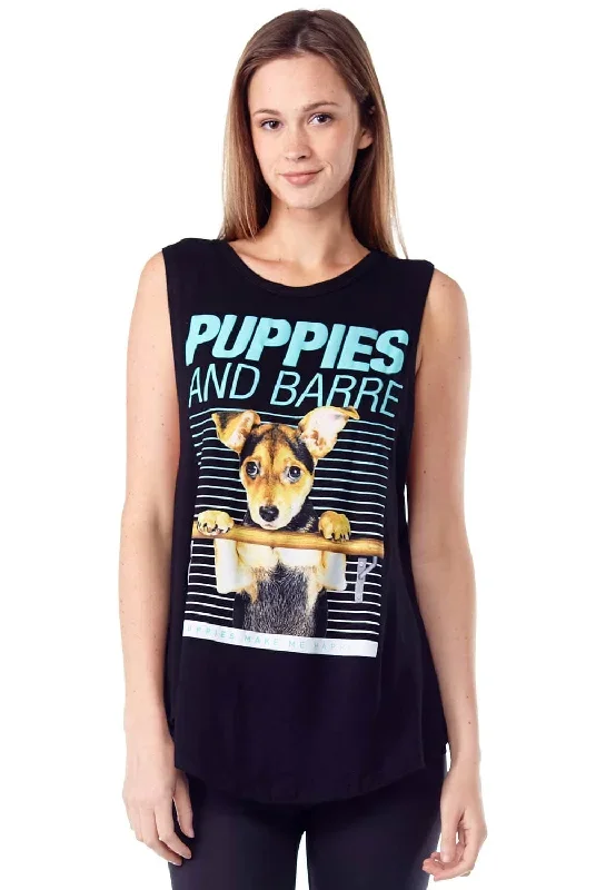 PUPPIES Puppies & Barre Sleeveless Tee