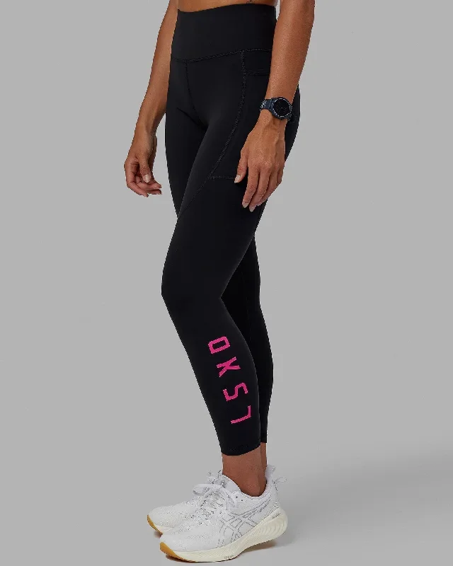 Rep Full Length Leggings - Black-Ultra Pink