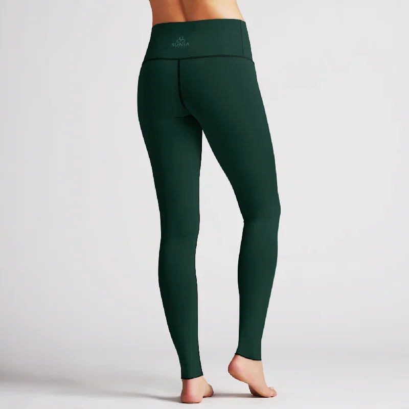 Solid Emerald Green High Waist Reversible Legging