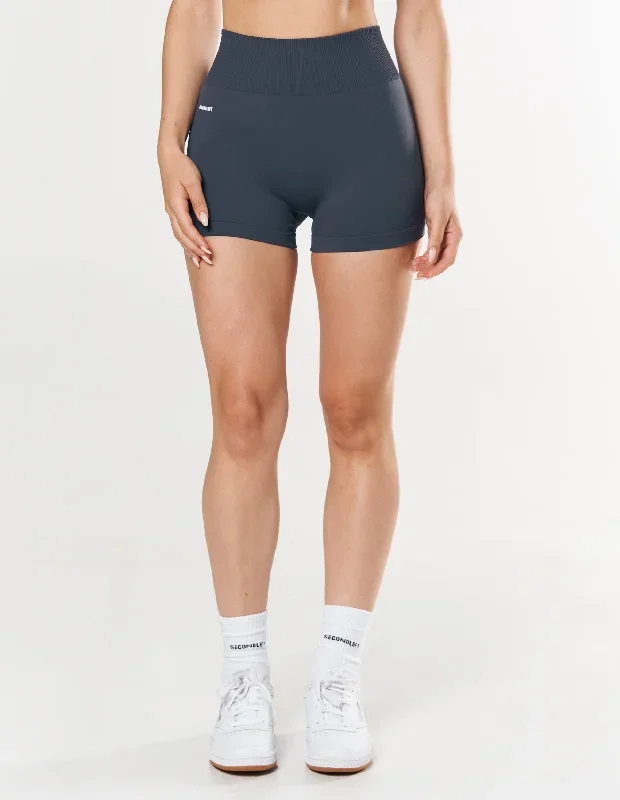 Seamless Mini Biker Shorts - Blueberry