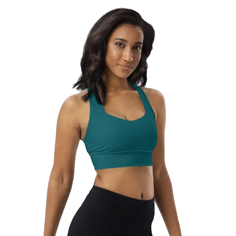 Sherpa Blue Longline Women's High Impact Sports Bra