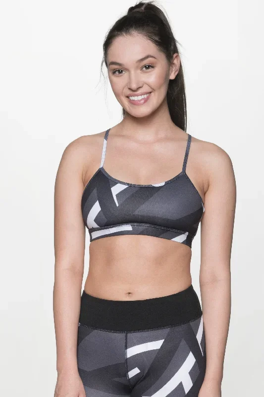 STONE PRINTED SPORTS BRA