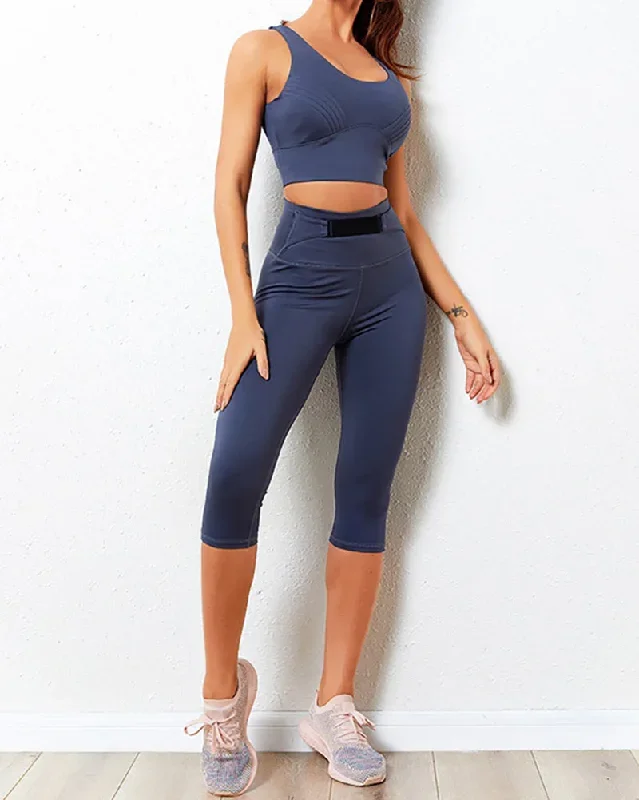 Summer 7-point Leggings Fitness Yoga Sets Shorts Sets Women Gym Clothes Push Up High Waist Sport Workout Clothes for Women Sportswear