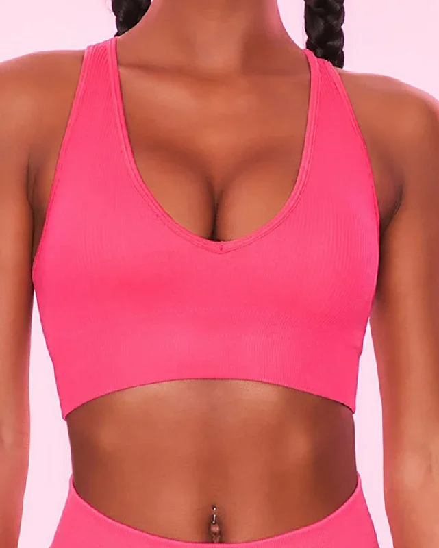 Women I Back V Neck Sports Bra S-L