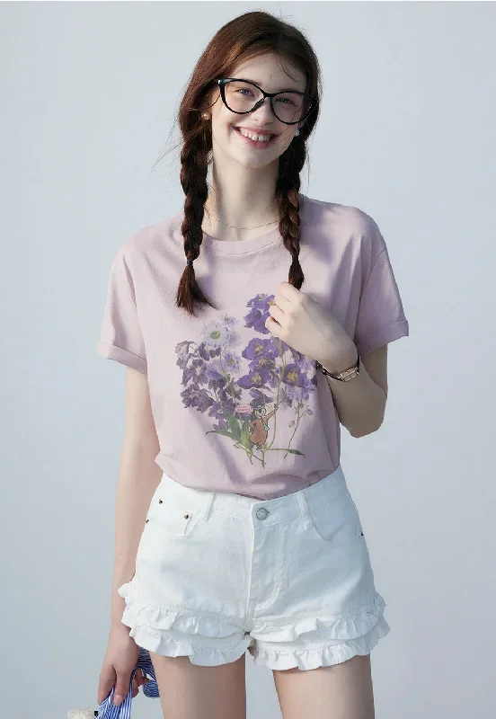 Women's Floral Graphic T-Shirt - Short Sleeve