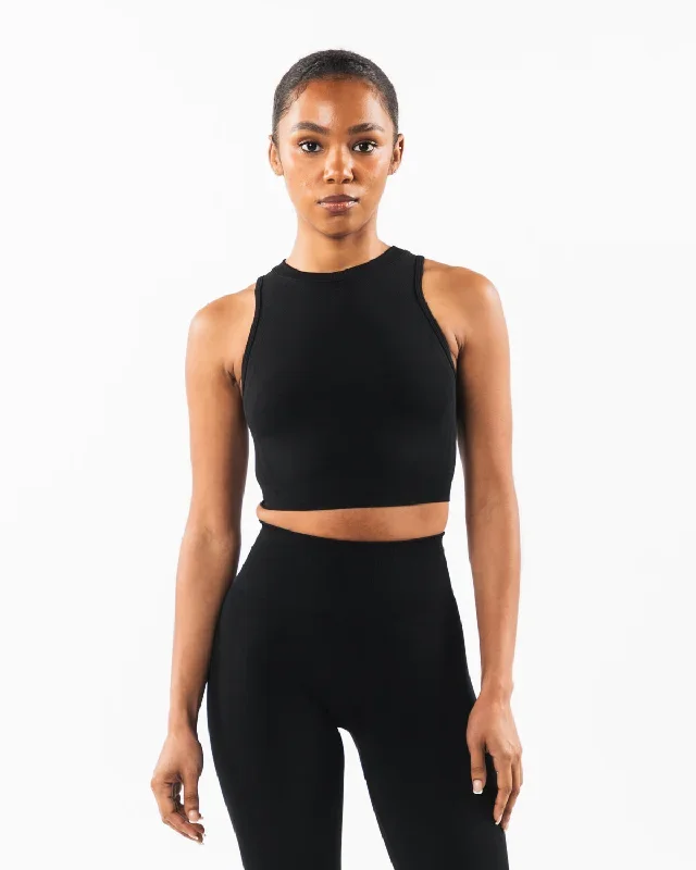 Stratus Crop Tank - Black