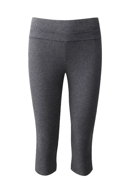 Organic Cotton Crop Yoga Pants Dark Grey Marl